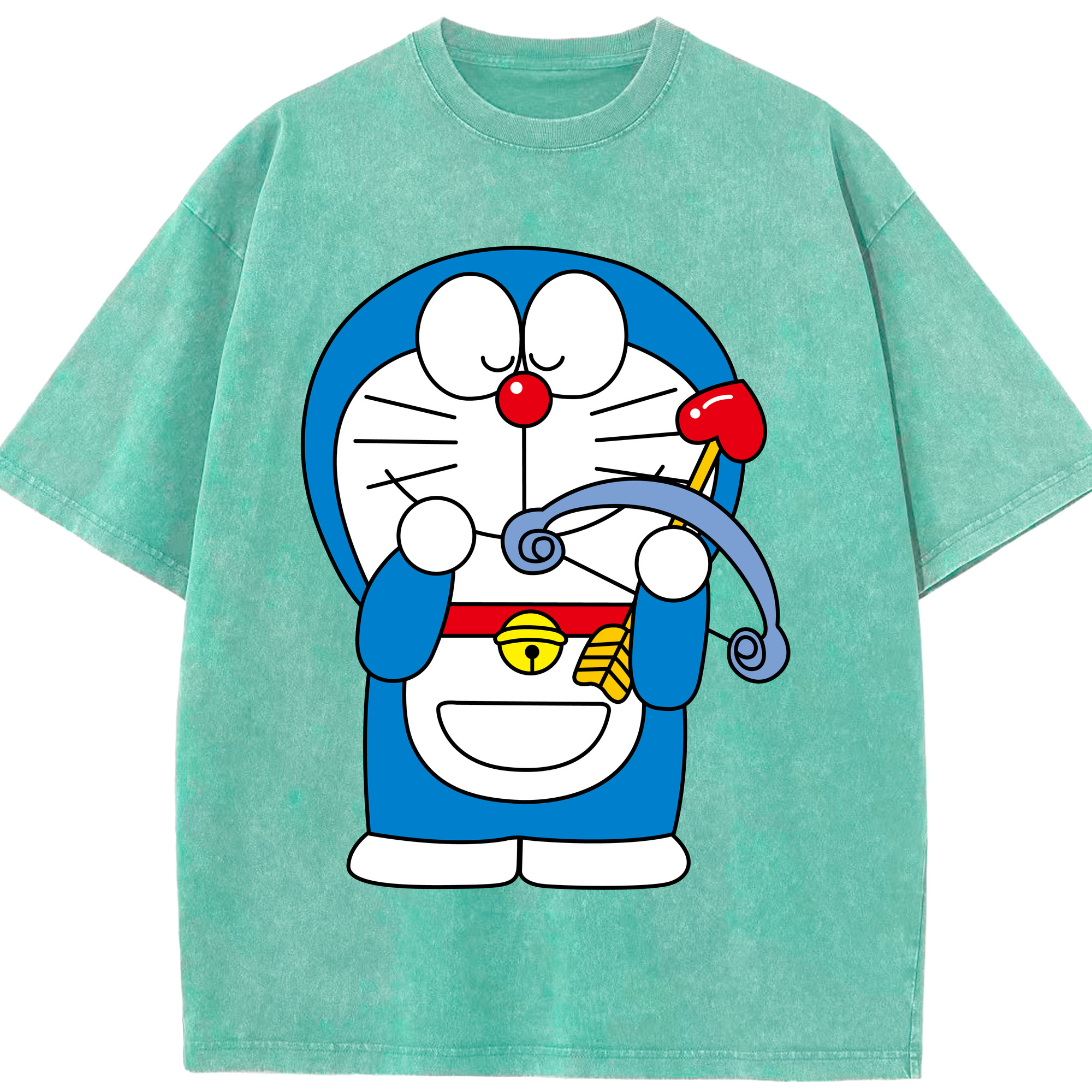 （画像用） ドラえもん Doraemon 綿100% ヴィンテージ風 半袖Tシャツ（フロントプリント）